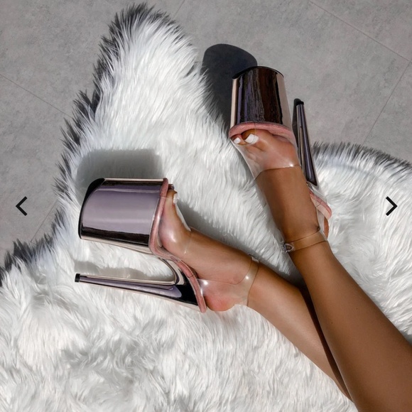 Hella Heels LIQUID ROSE GOLD - Metallic Stiletto - 8 INCH - Picture 2 of 14